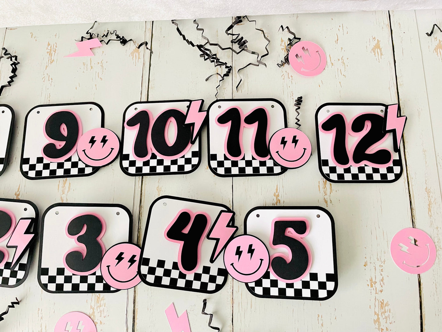 Pink Smiley Face Favor Tags