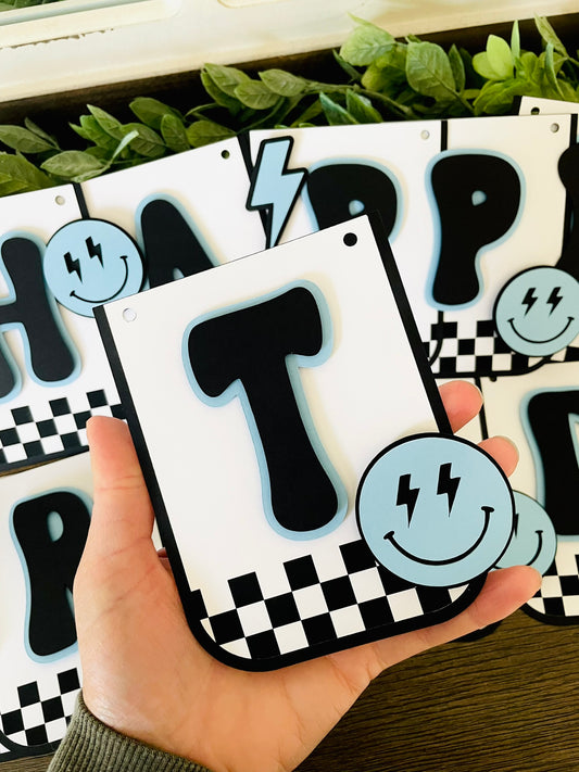 Blue Smiley Face Banner