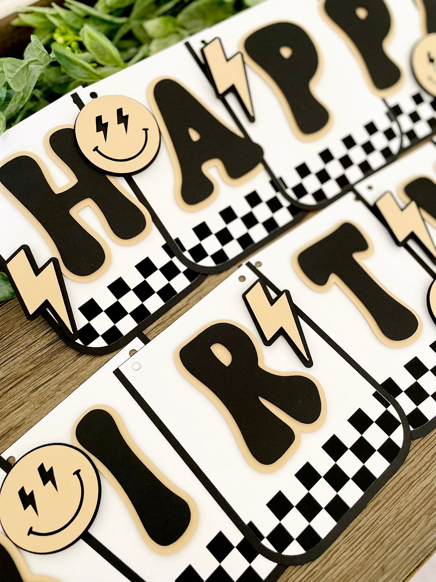 Tan Smiley Face Banner