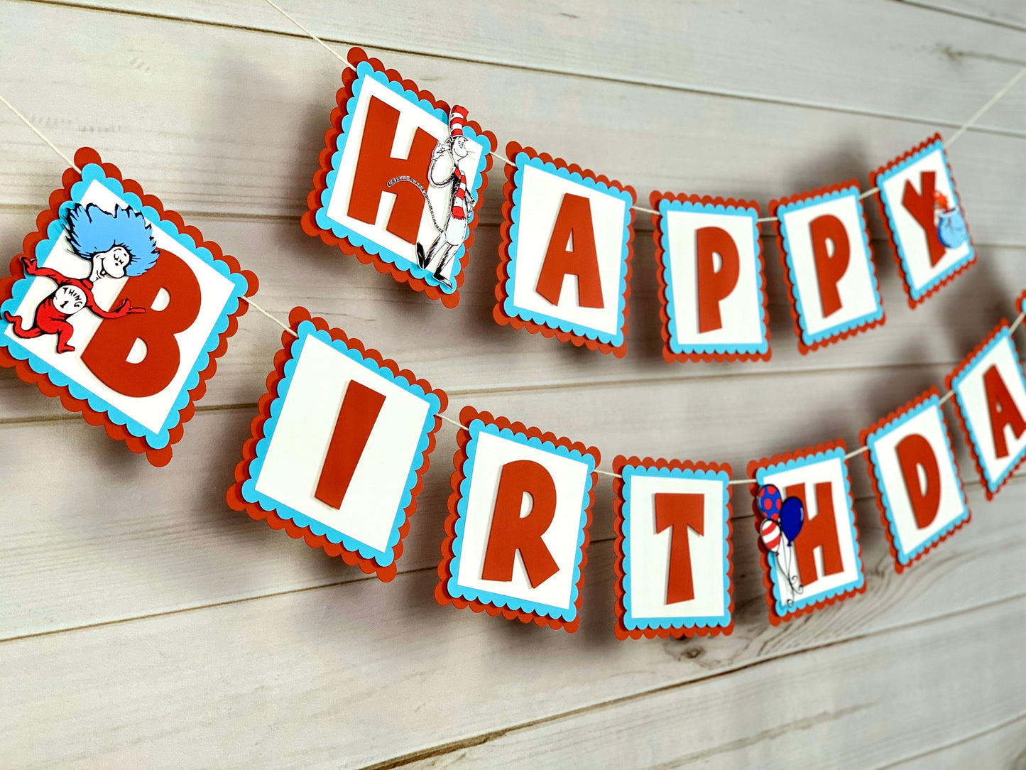 Cat in the Hat Birthday Banner
