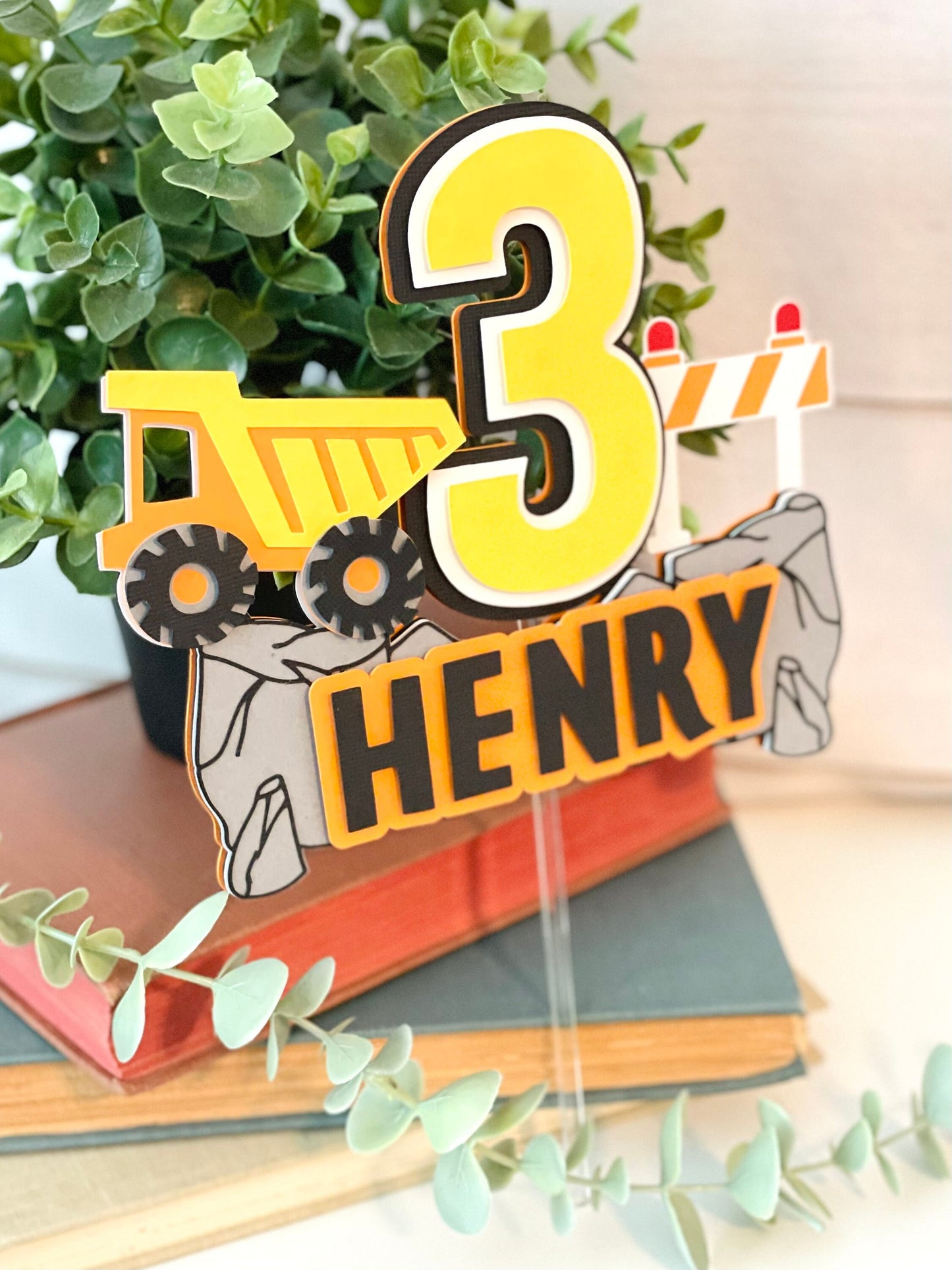 Construction Cake Topper