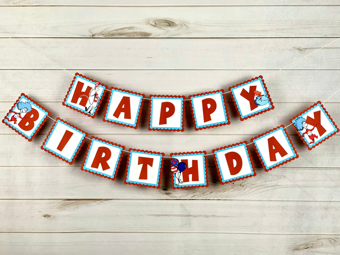 Cat in the Hat Birthday Banner