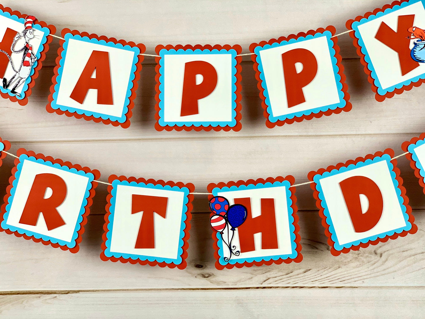 Cat in the Hat Birthday Banner