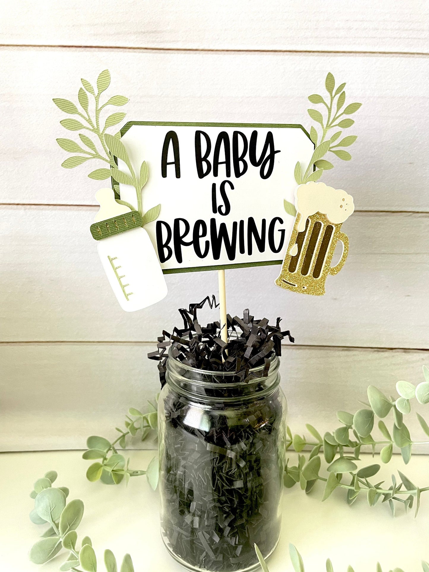 Baby is Brewing Cupcake Toppers