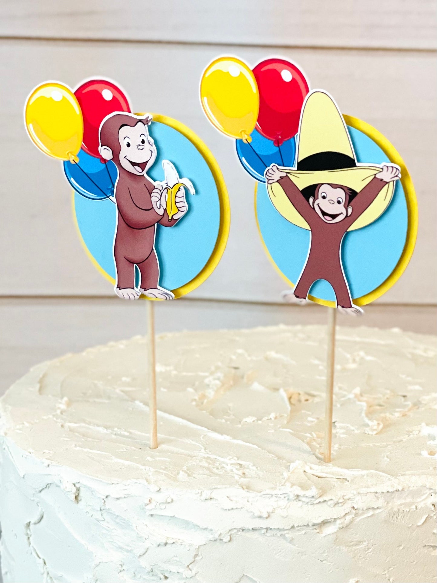 Curious George Cupcake Toppers