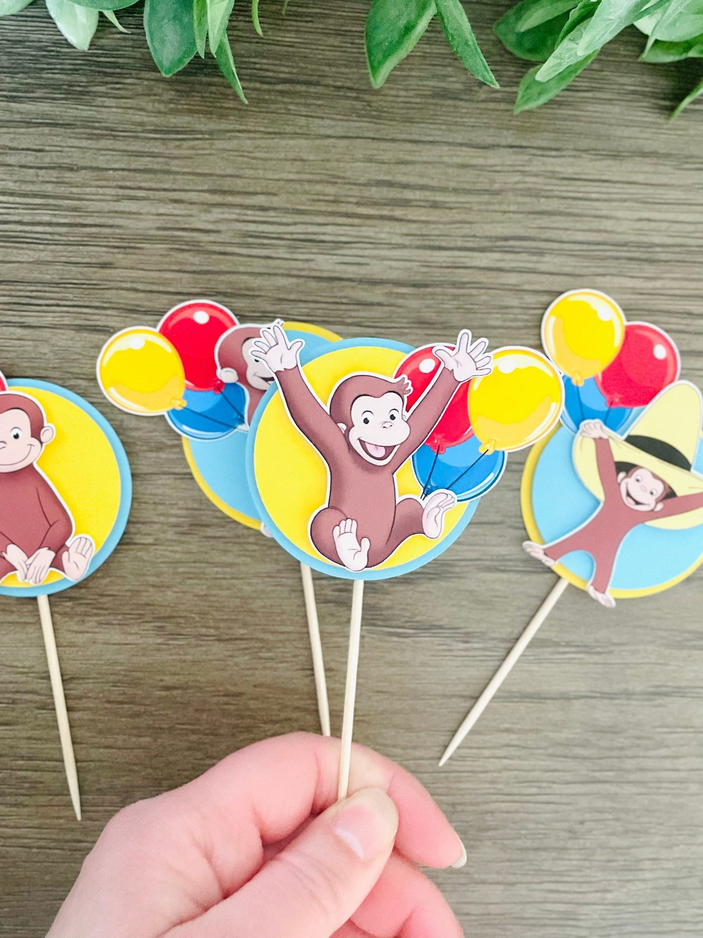Curious George Cupcake Toppers
