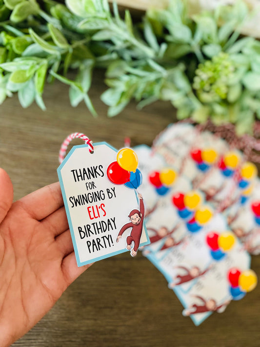 Curious George Favor Tags