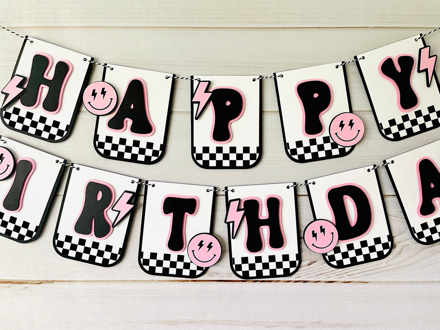 Pink Smiley Face Banner