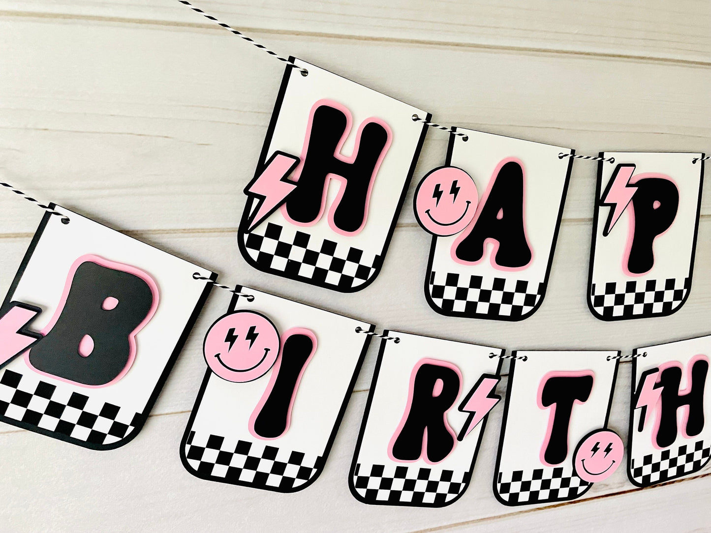 Pink Smiley Face Banner