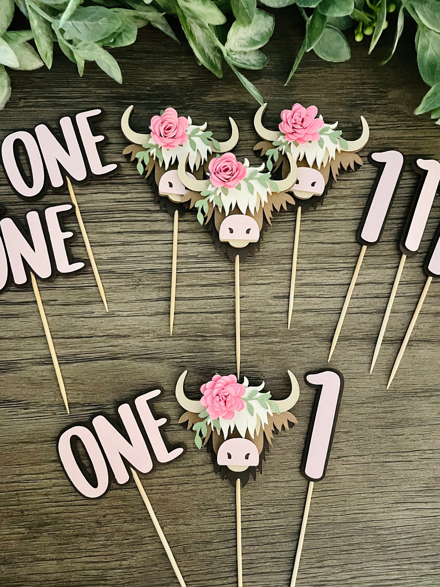 Highland Cow Cupcake Toppers
