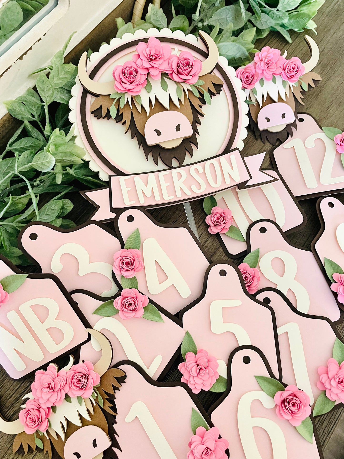 Highland Cow Cupcake Toppers