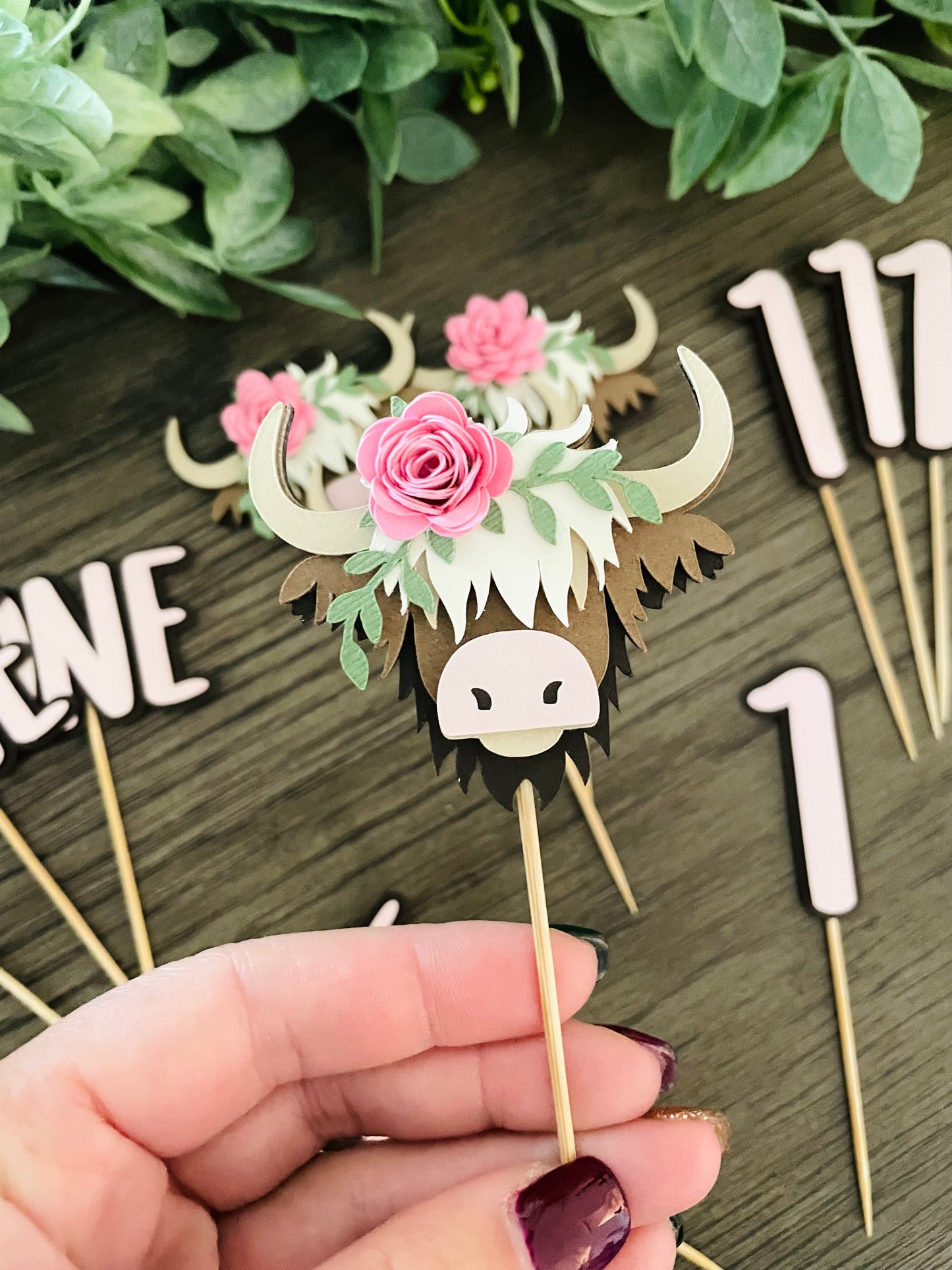 Highland Cow Cupcake Toppers