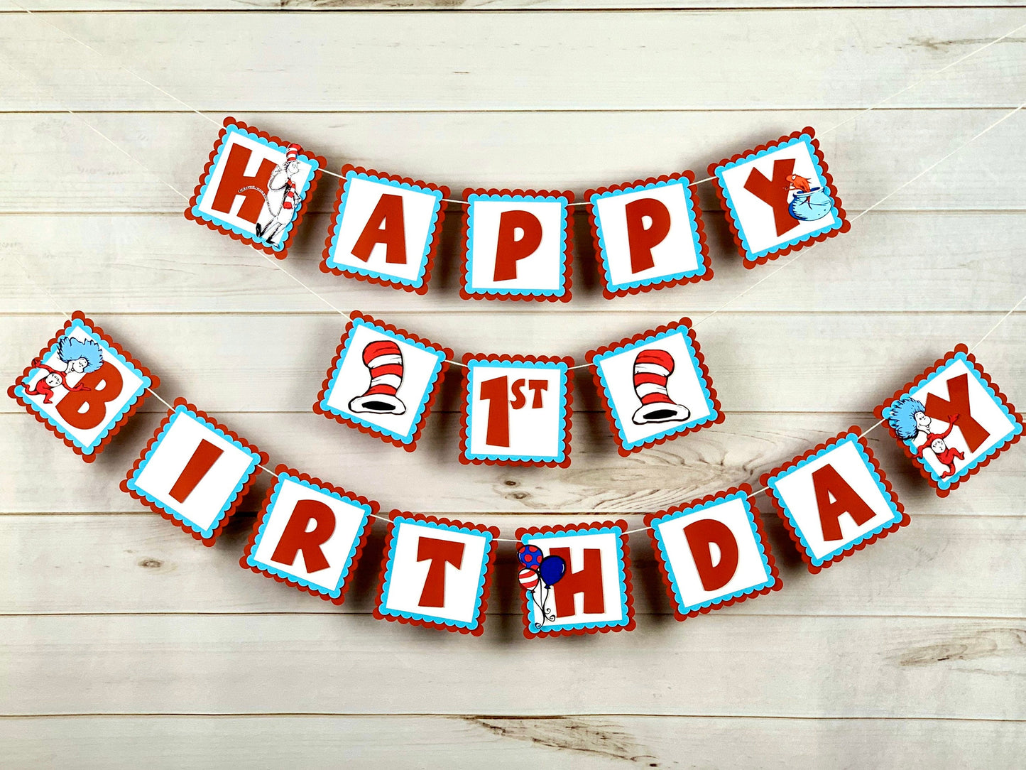 Cat in the Hat Birthday Banner