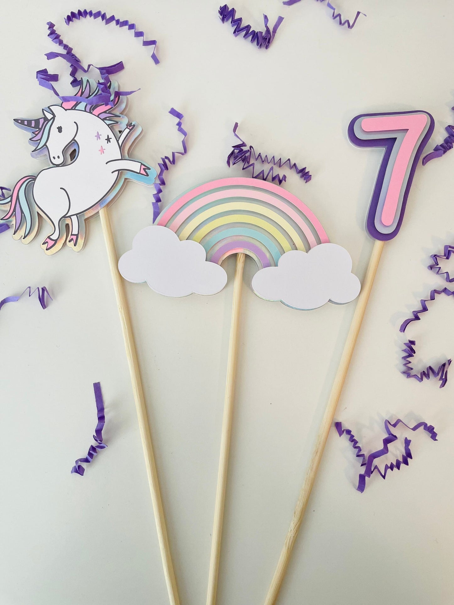 Rainbow Unicorn Centerpieces