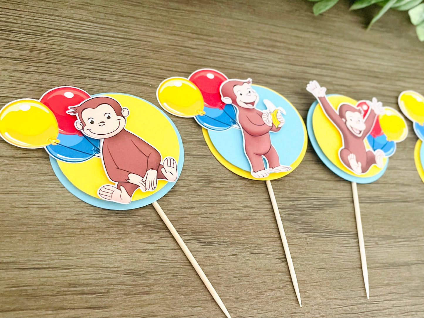 Curious George Cupcake Toppers