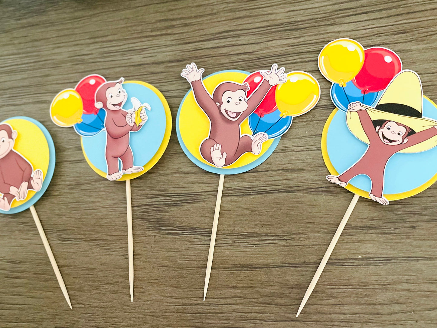 Curious George Cupcake Toppers