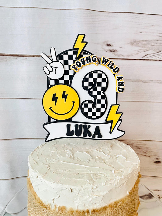 Young Wild and Three Cake Topper