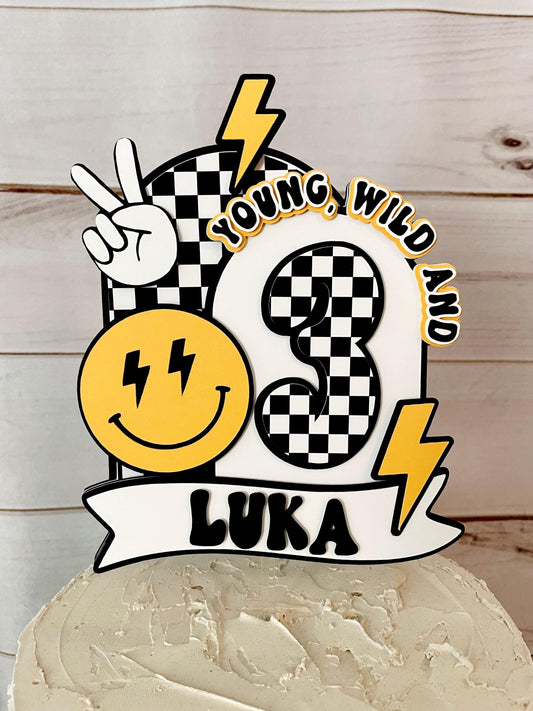Young Wild and Three Cake Topper