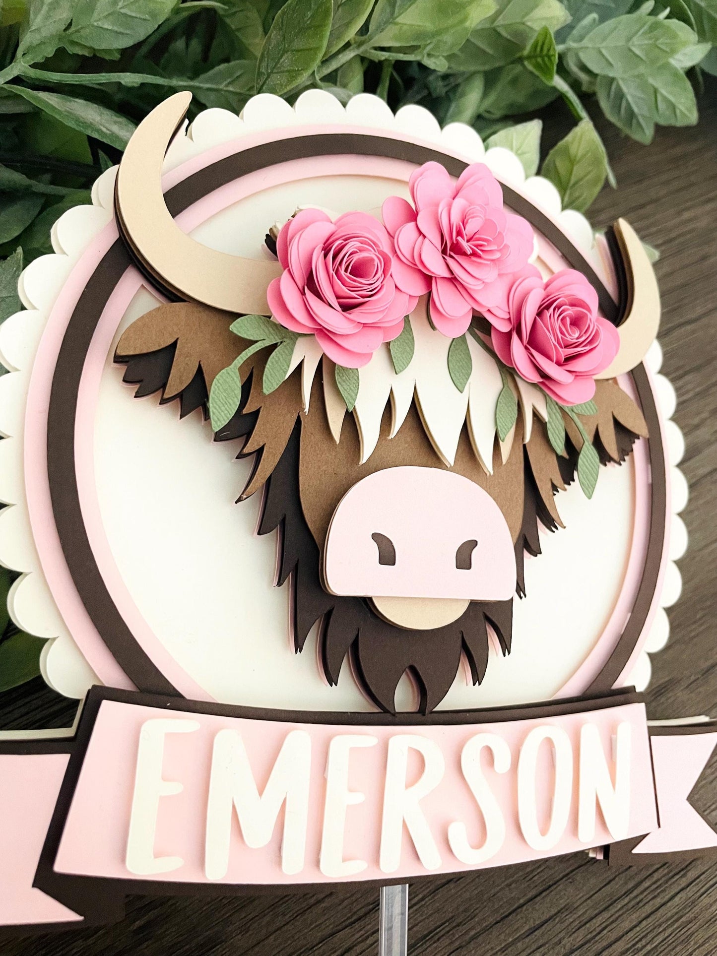 Highland Cow Cake Topper