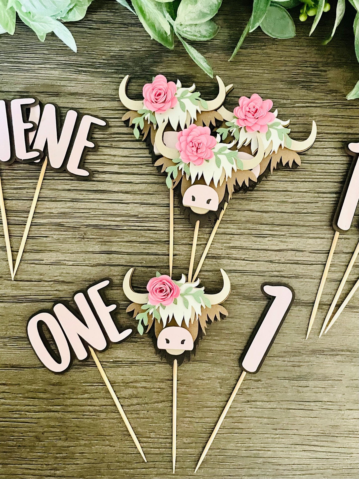 Highland Cow Cupcake Toppers