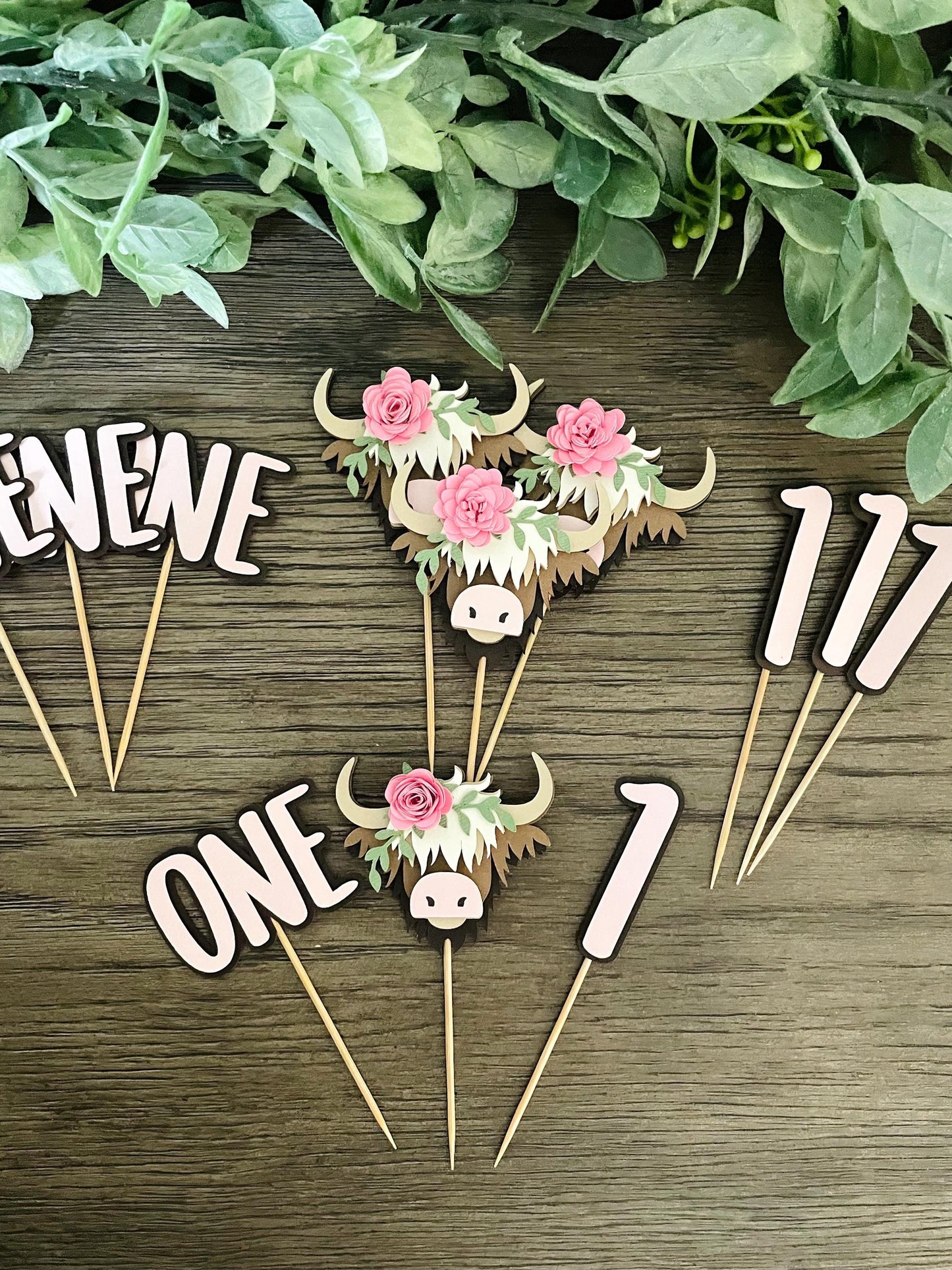 Highland Cow Cupcake Toppers