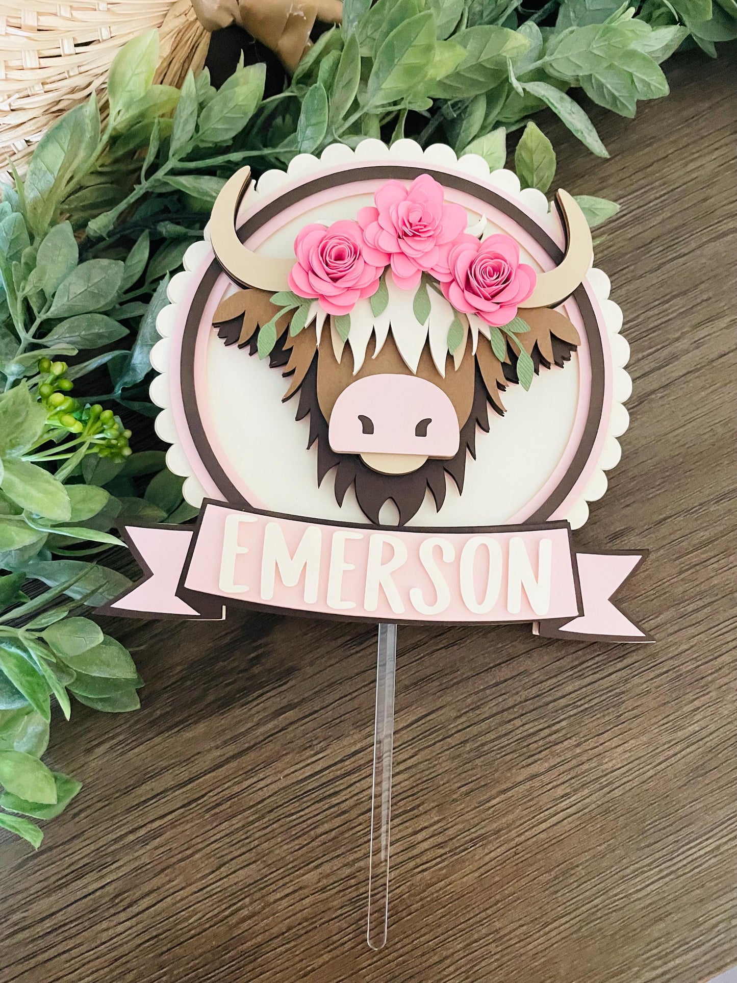 Highland Cow Cake Topper