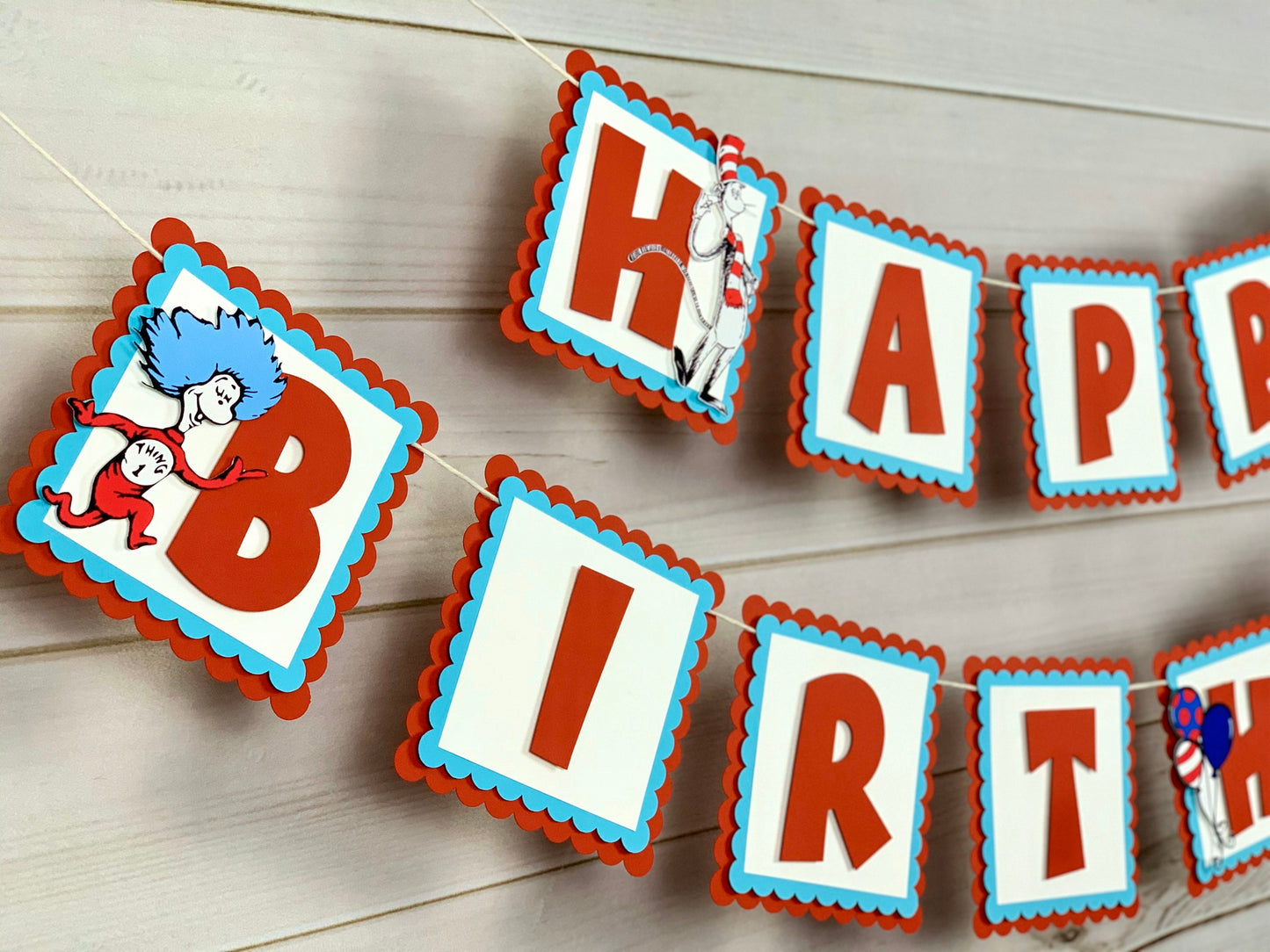 Cat in the Hat Birthday Banner