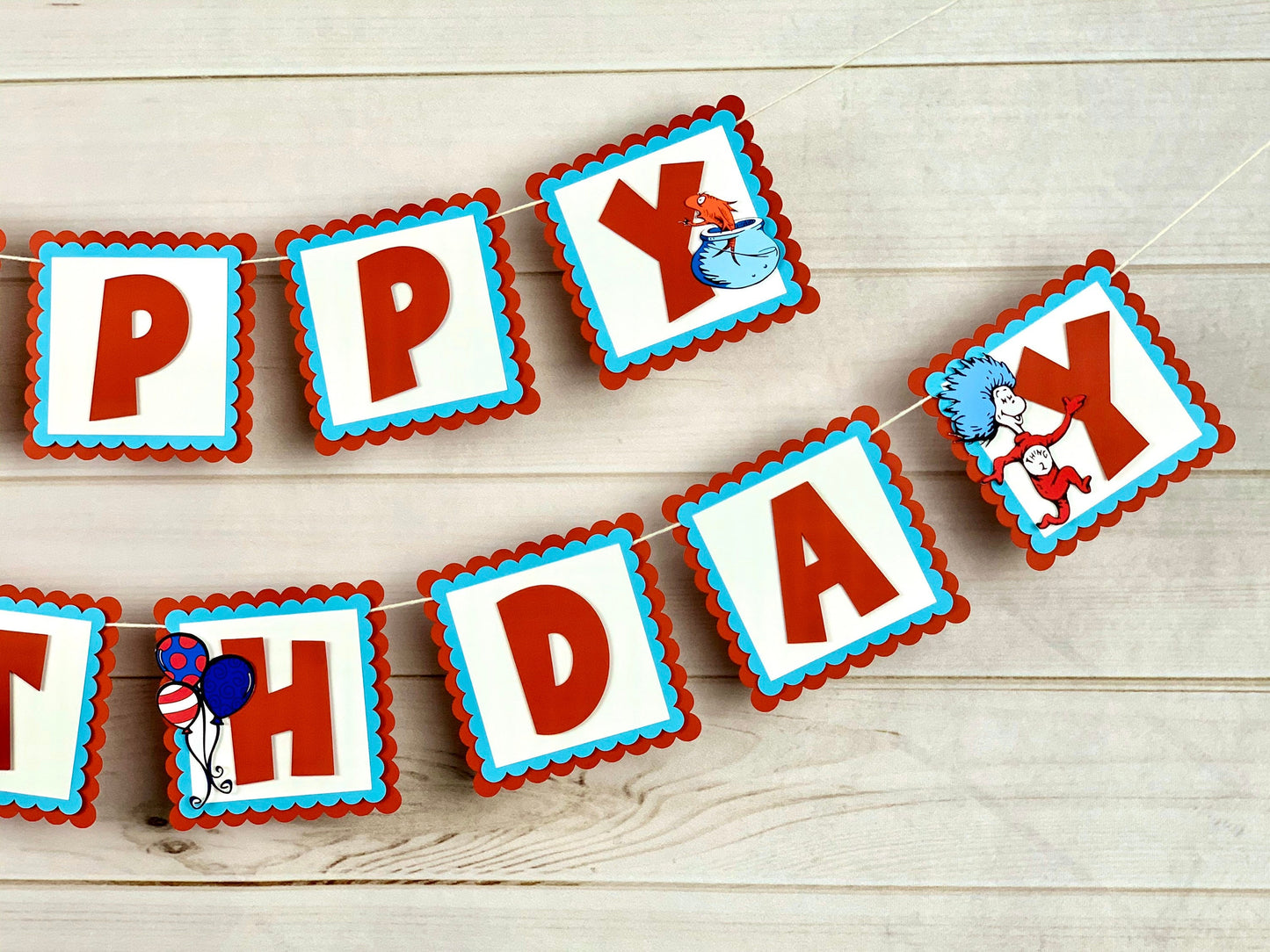 Cat in the Hat Birthday Banner