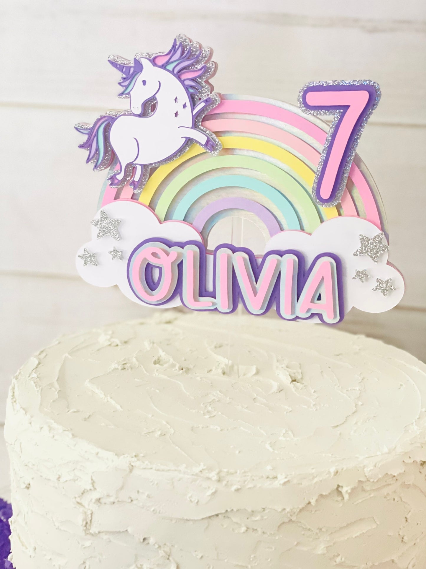 Rainbow Unicorn Cake Topper