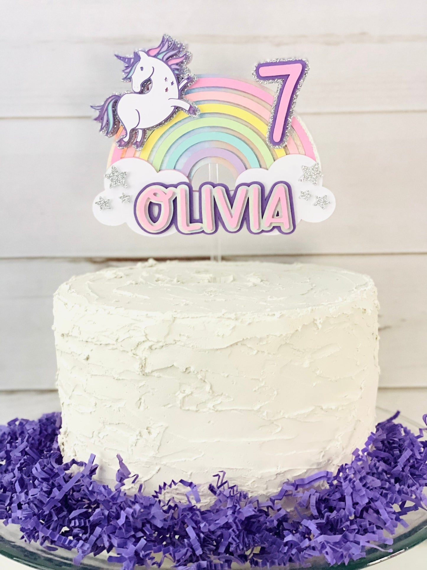 Rainbow Unicorn Cake Topper