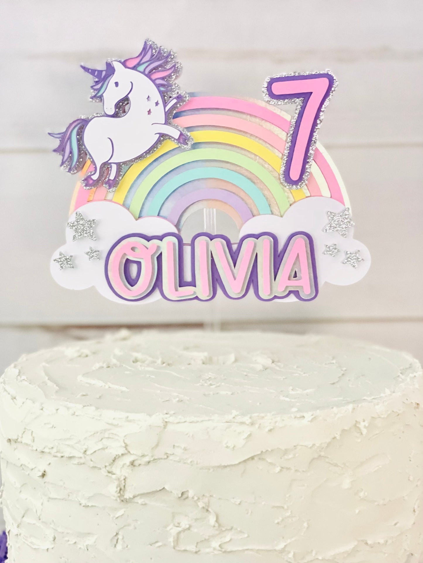 Rainbow Unicorn Cake Topper