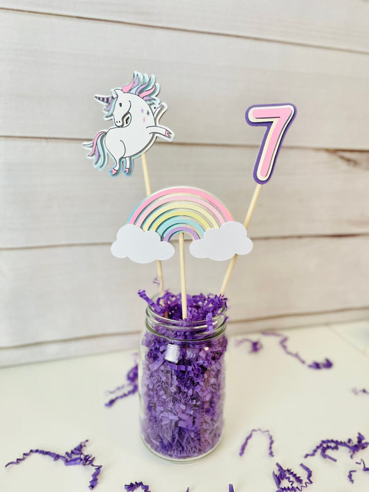 Rainbow Unicorn Centerpieces