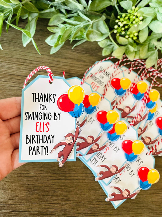 Curious George Favor Tags